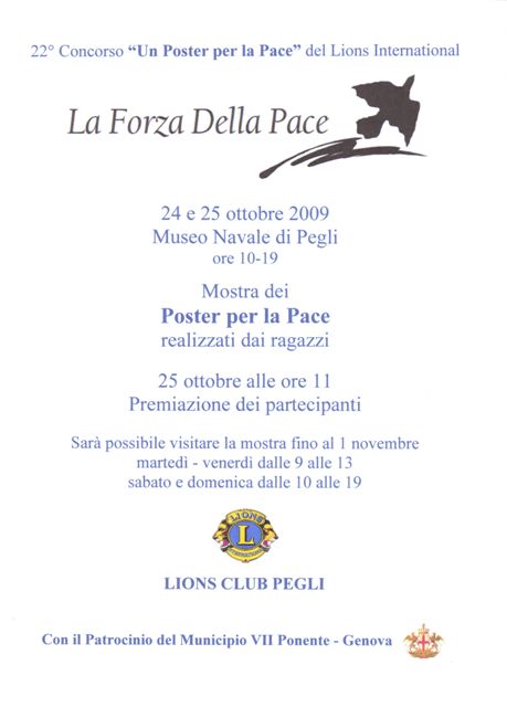 Locandina Poster Pace 2009