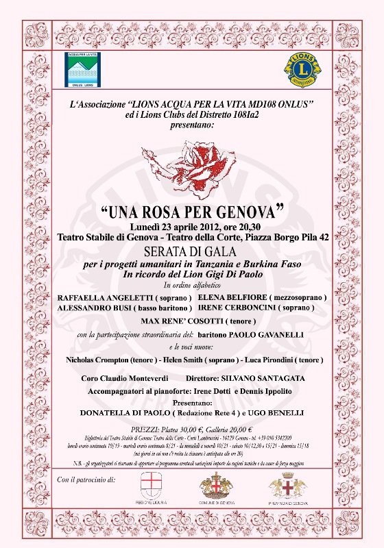 Locandina Una Rosa per Genova